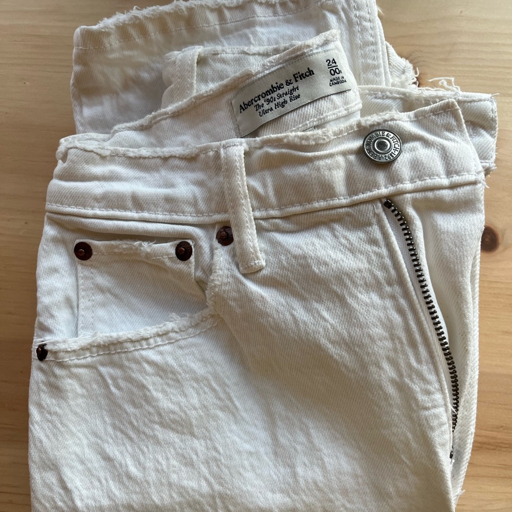 Abercrombie & Fitch White Denim Jeans